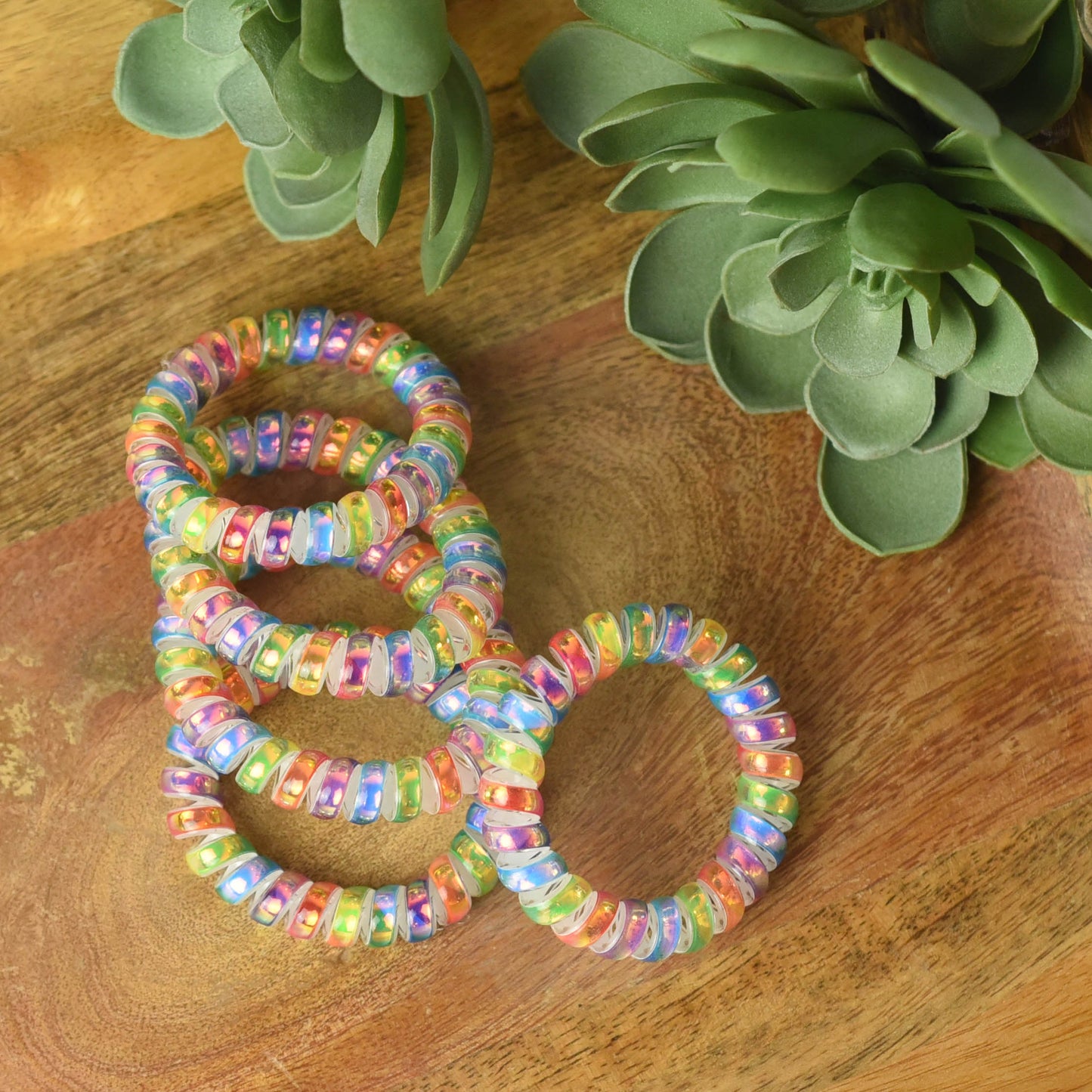 Large Lauren Lane Hair Coil Set in Metallic Rainbow