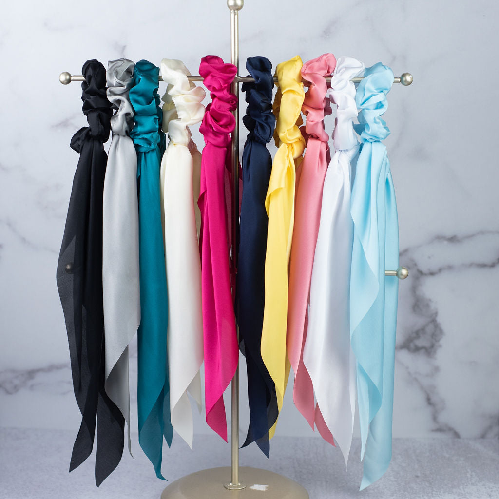 Solid Satin Hair Scarf: 10 Colors Available