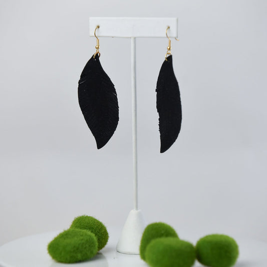 Sylvia Suede Feather Dangle Earrings