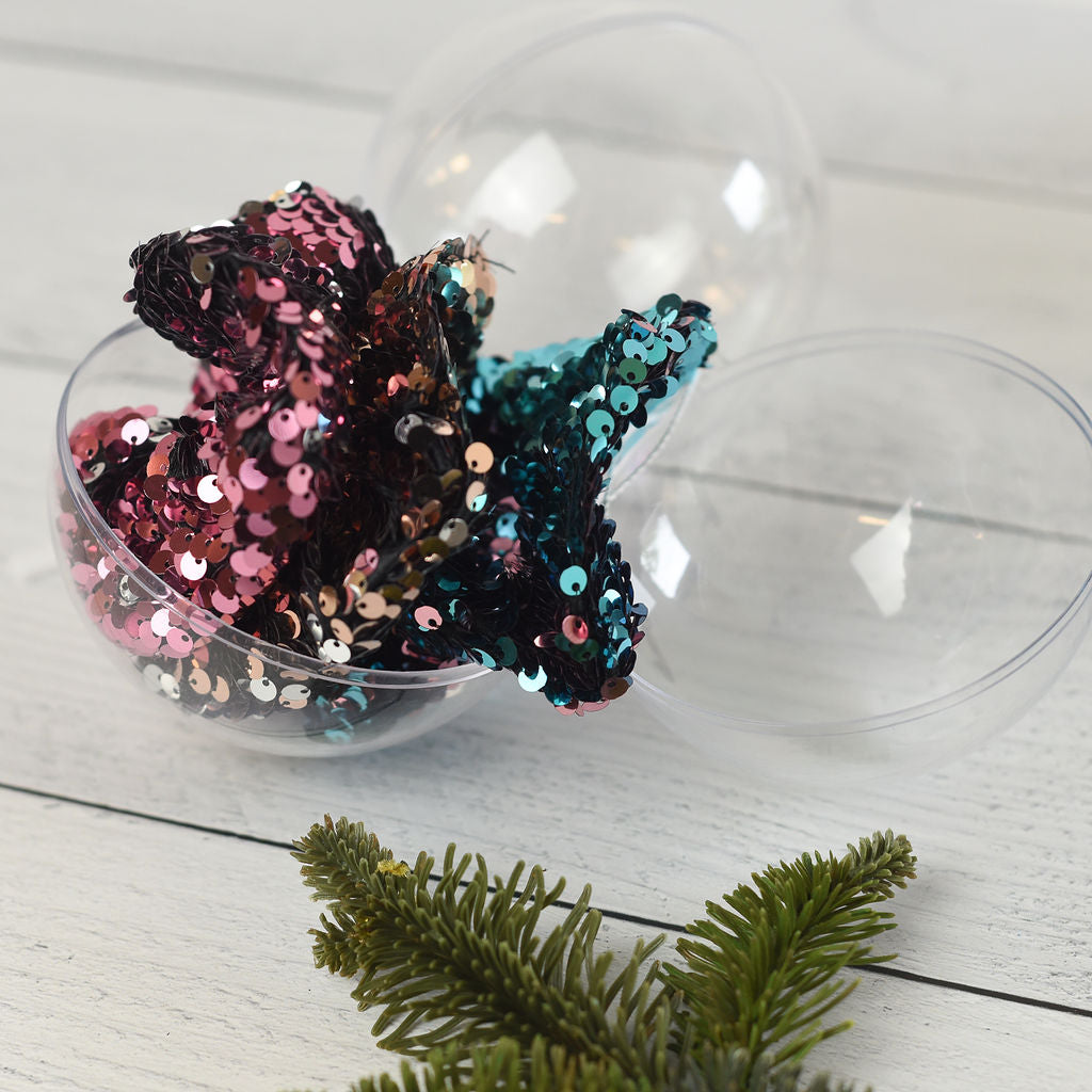 Christmas Ornament Filled with Hair Accessories! (Sequin Scrunches or Hair Coils) (minimum of 5 per order)