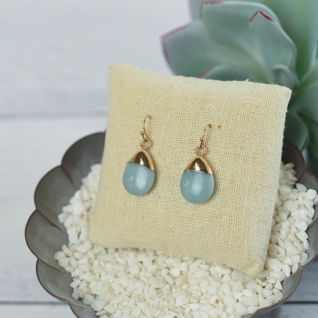 Claire Gold and Semi Precious Stone Dangle Earrings