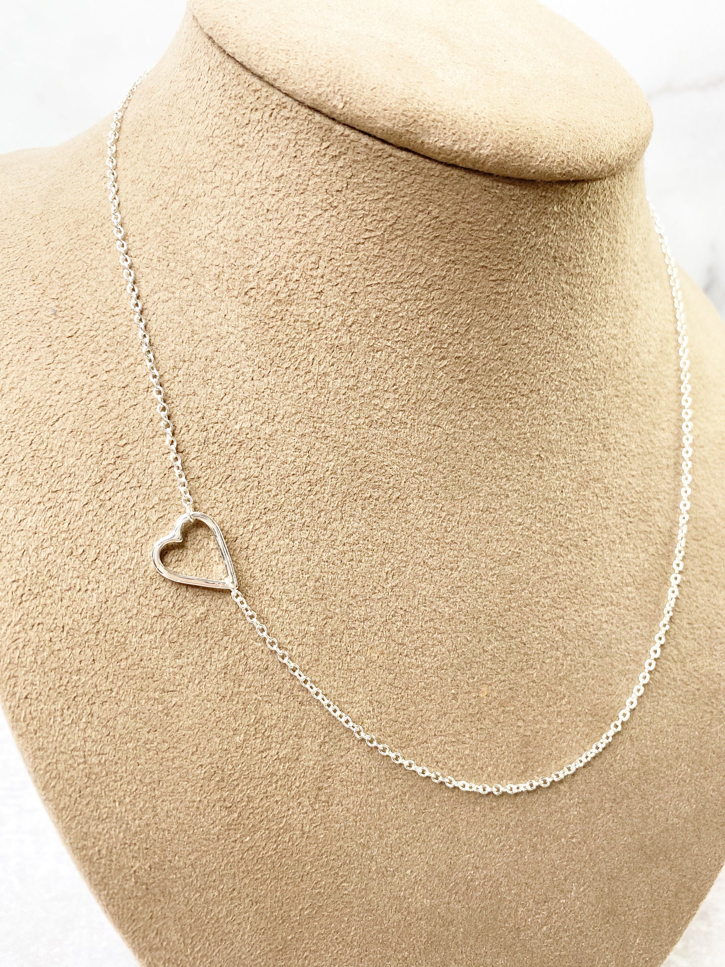 Sideways Heart Pendant Necklace