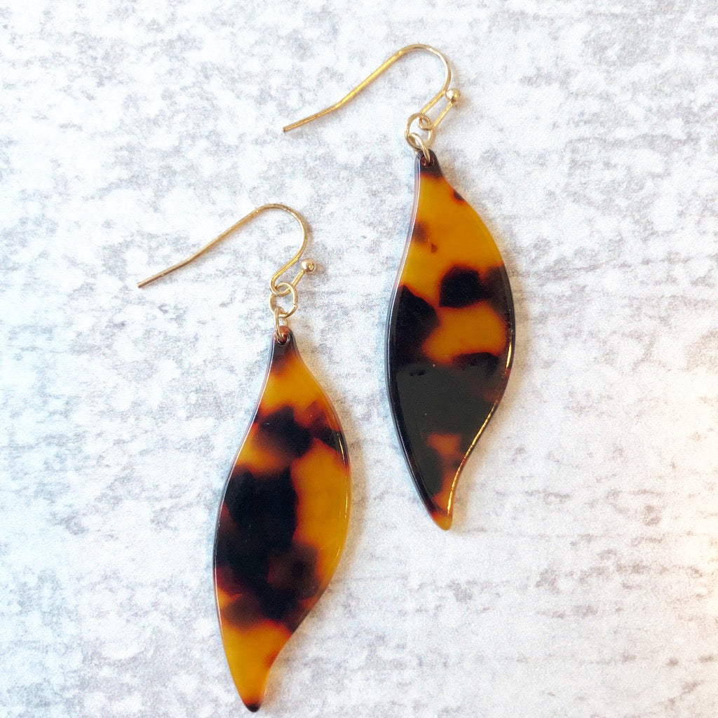 Tortoise Swirl Dangle Earrings