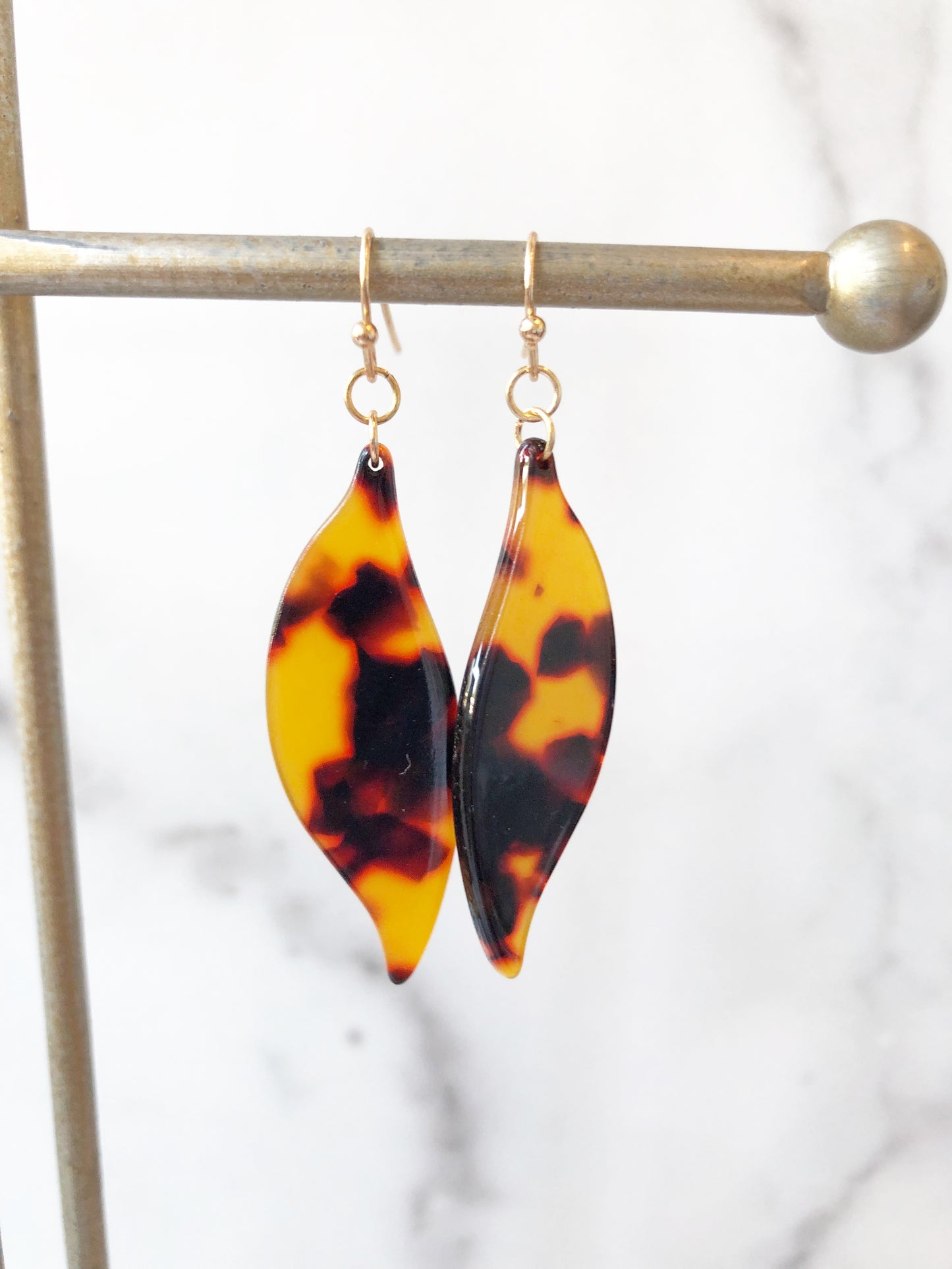 Tortoise Swirl Dangle Earrings