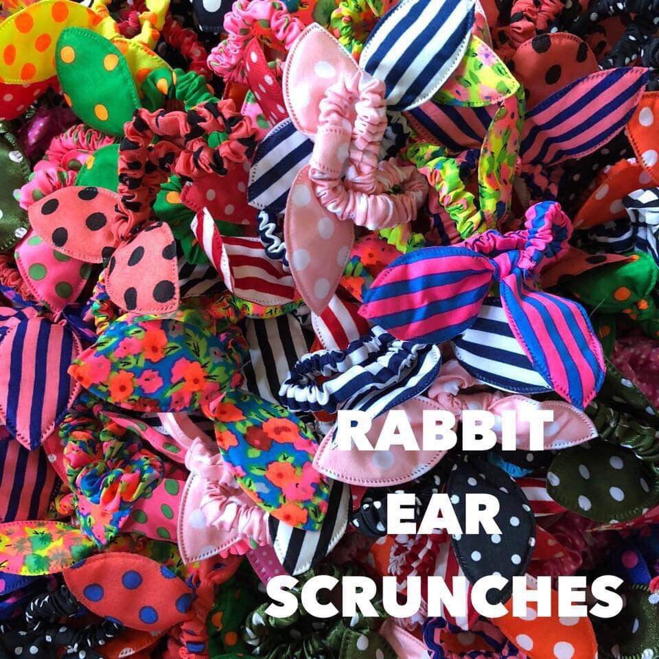 Rabbit Ear Cotton Hair Scrunches (sets of 12)