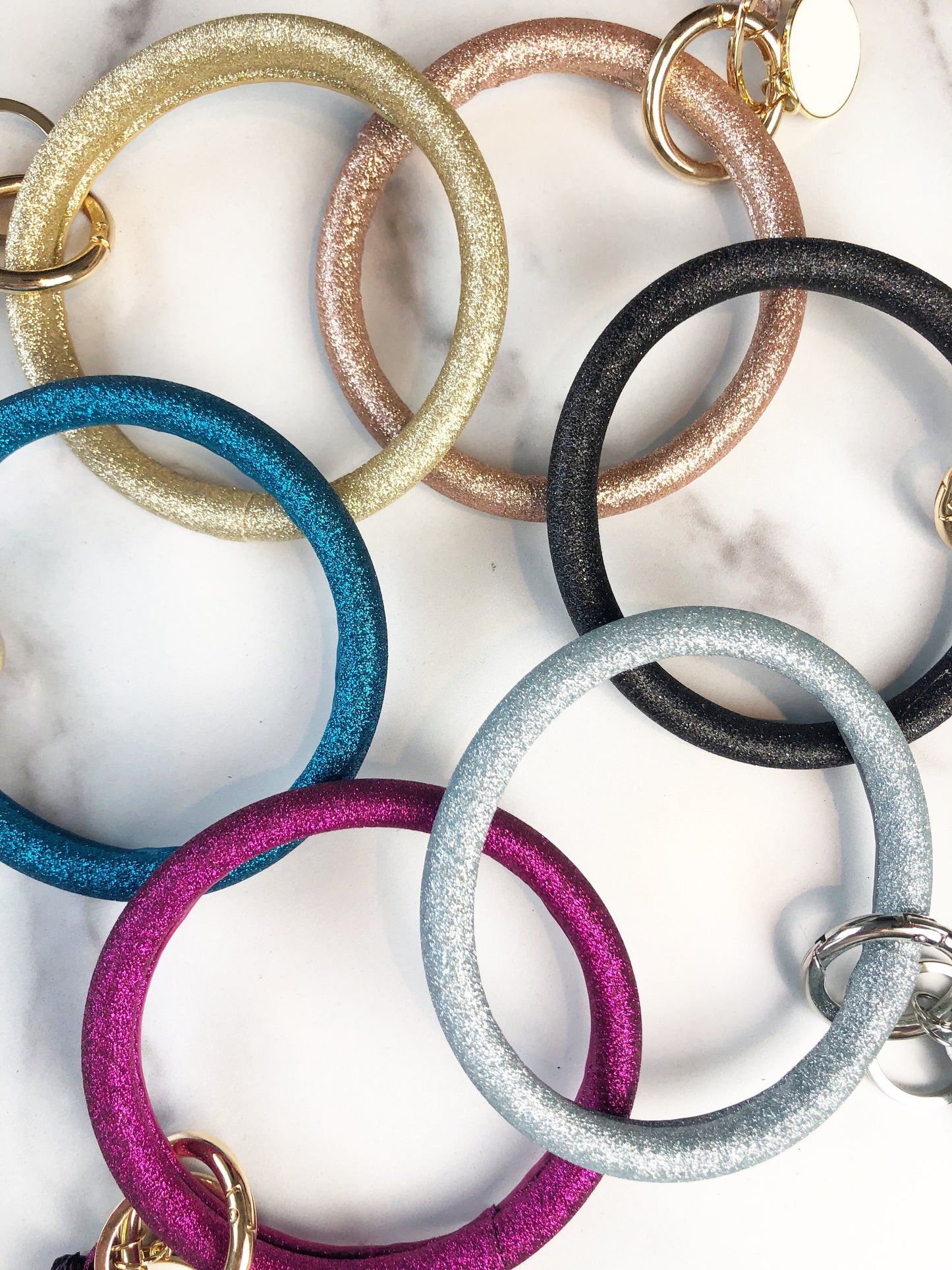 Lola Hands Free Glitter Bangle Keychain