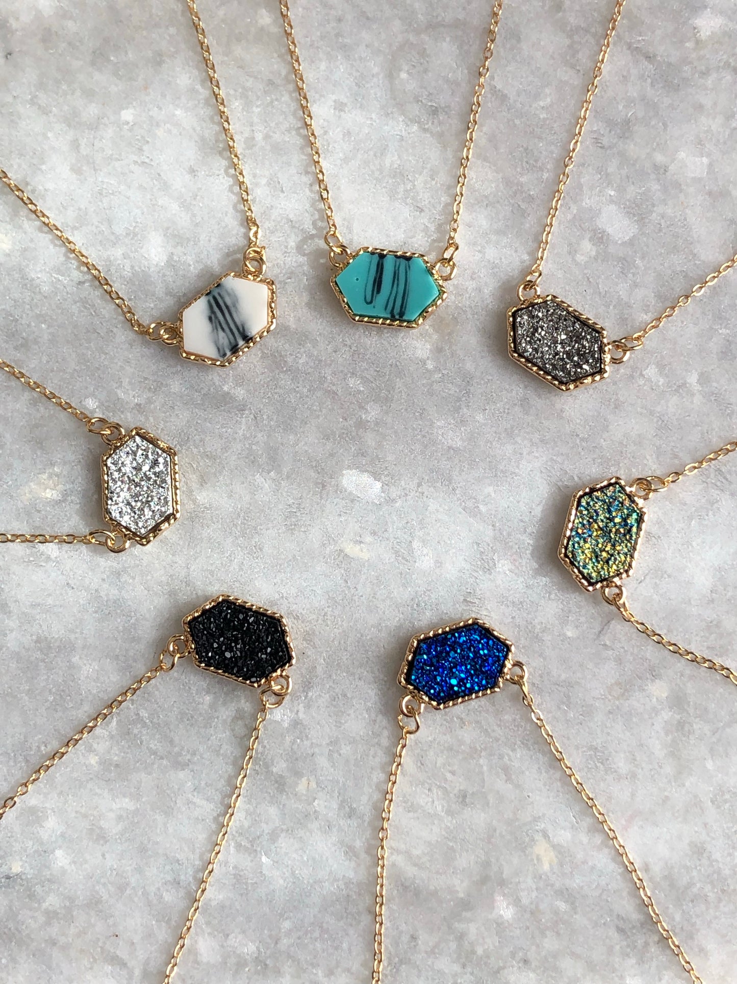 Annabelle Pendant Necklace with Gold Setting