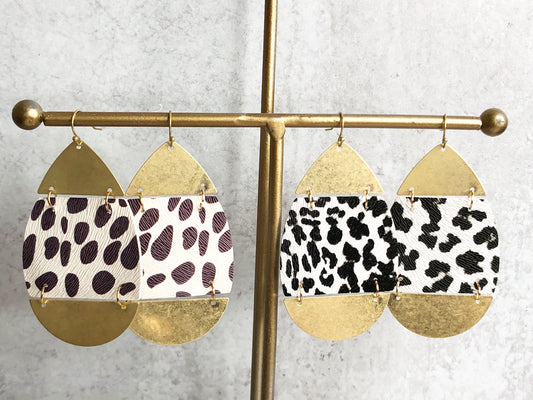 Gloria Metal Animal Print Dangle Earrings