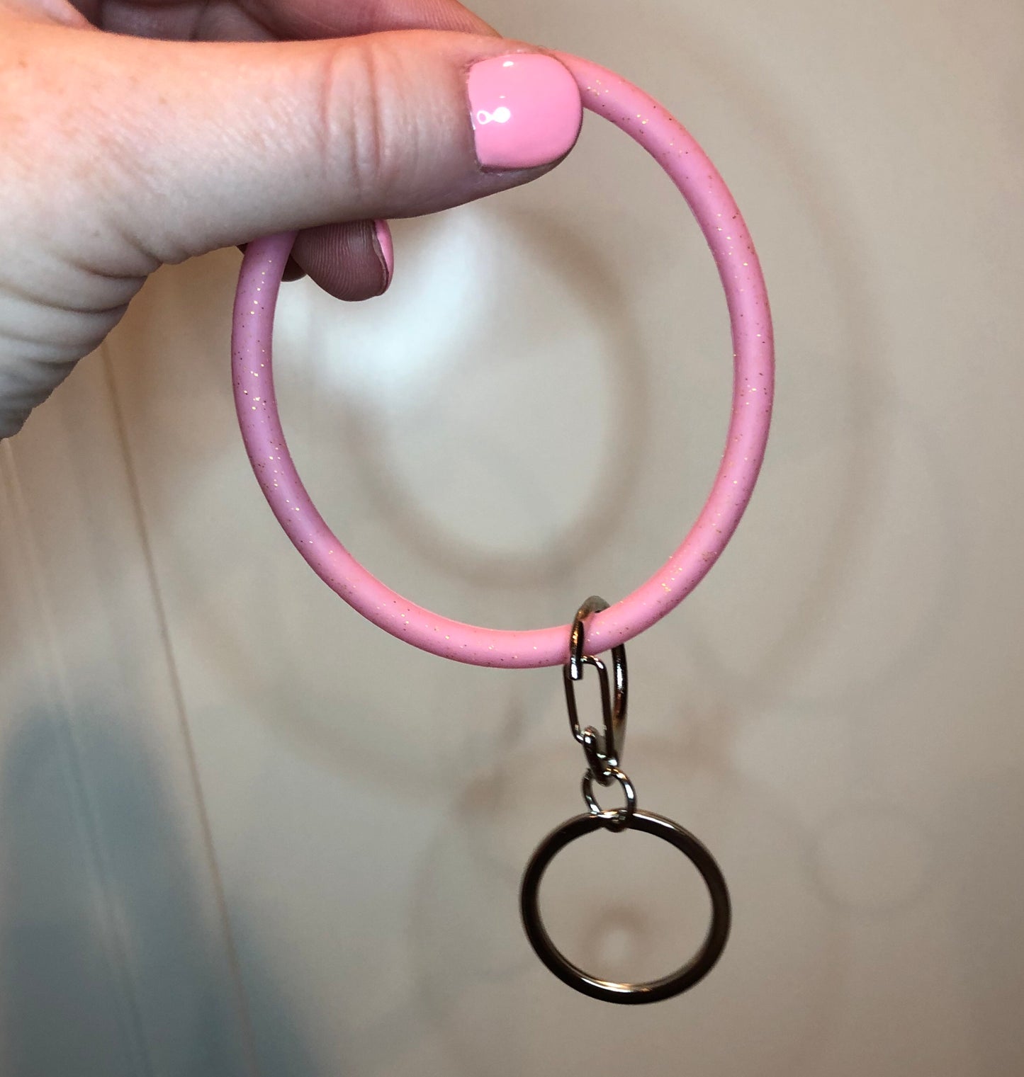 Penny Hands Free Slim Glitter Silicone Bangle Keychain Ring